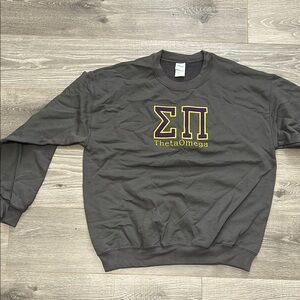 Gray Men's Sweater with Greek Letters